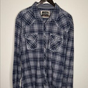 BKE Vintage Blue Plaid Men's Shirt